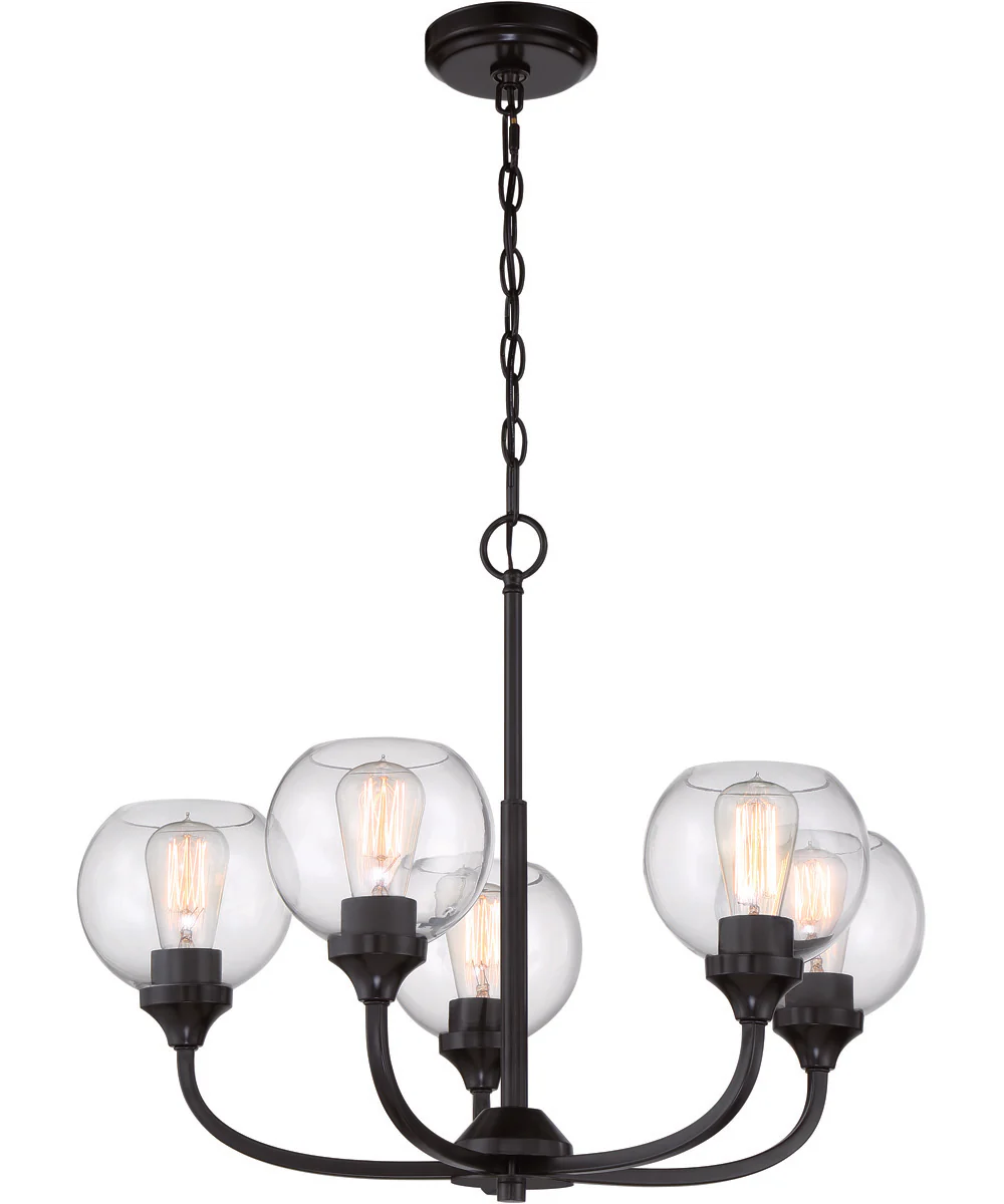 Glenda 5-Light Chandelier Flat Black - Image 2