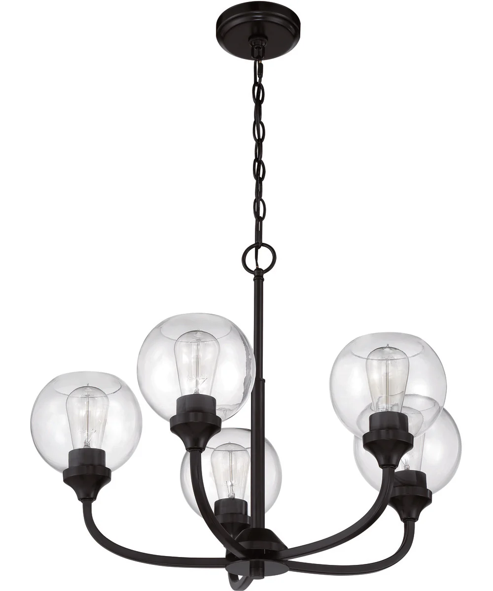 Glenda 5-Light Chandelier Flat Black - Image 3