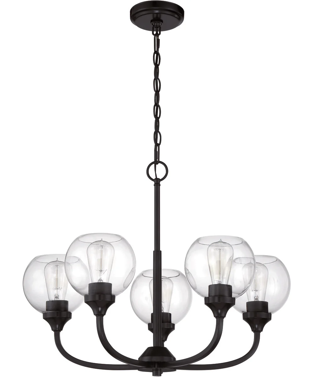 Glenda 5-Light Chandelier Flat Black - Image 4