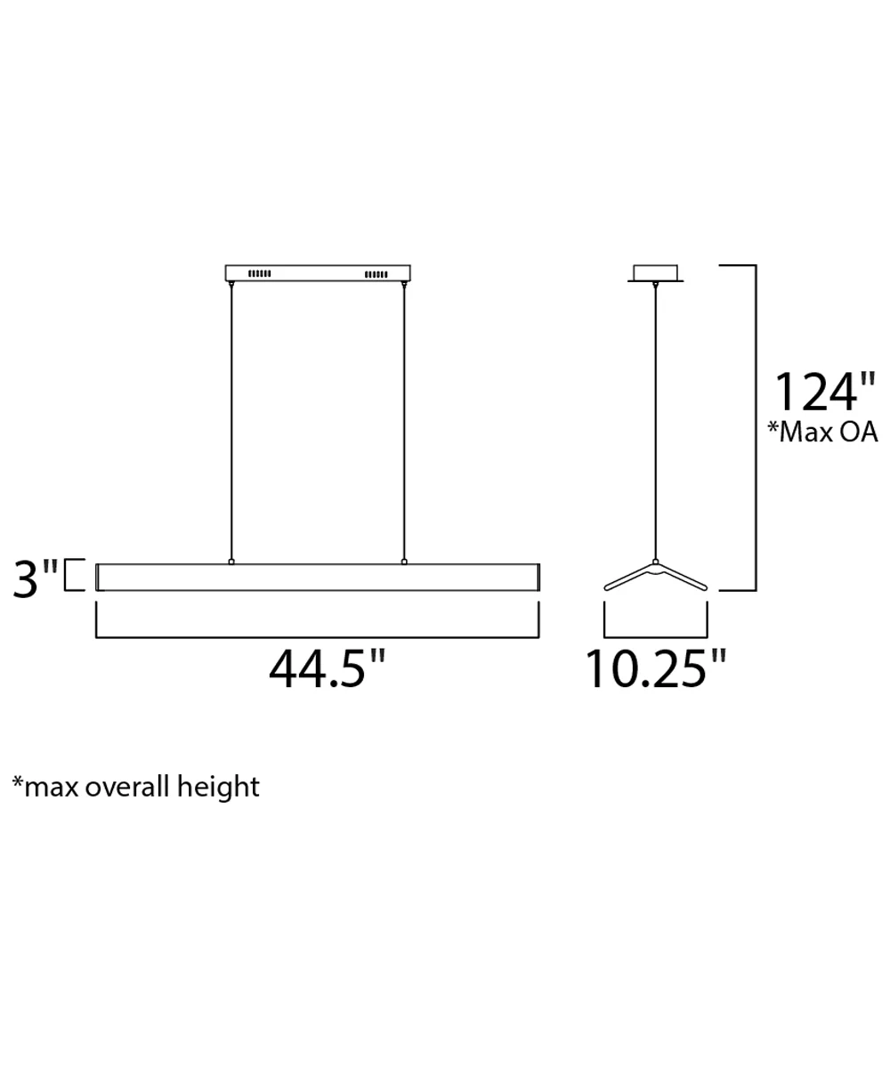 Glider 46"L 1-Light LED Island Light Light Fixture Black and Polished Chrome Finish by ET2 - Image 6