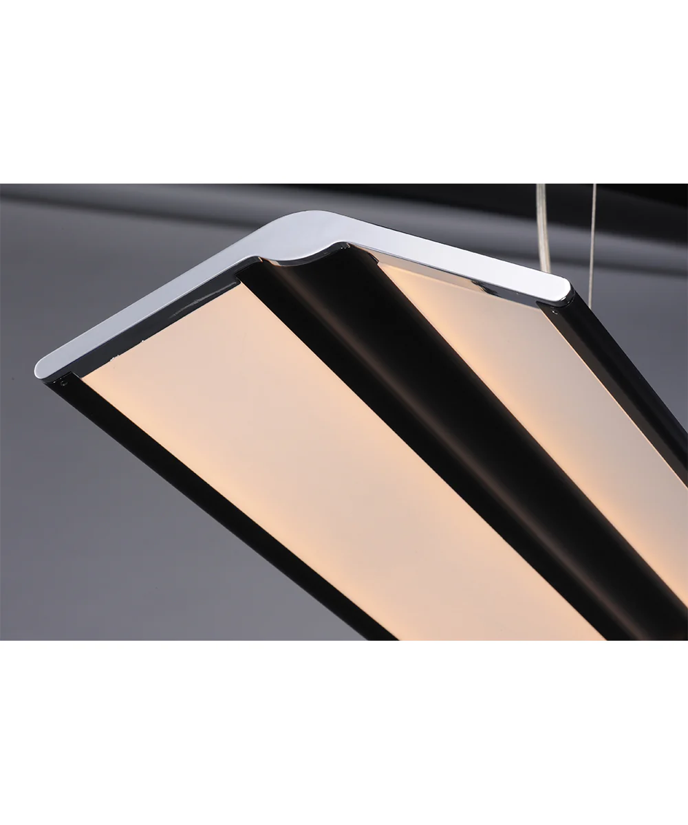 Glider 46"L 1-Light LED Island Light Light Fixture Black and Polished Chrome Finish by ET2 - Image 7