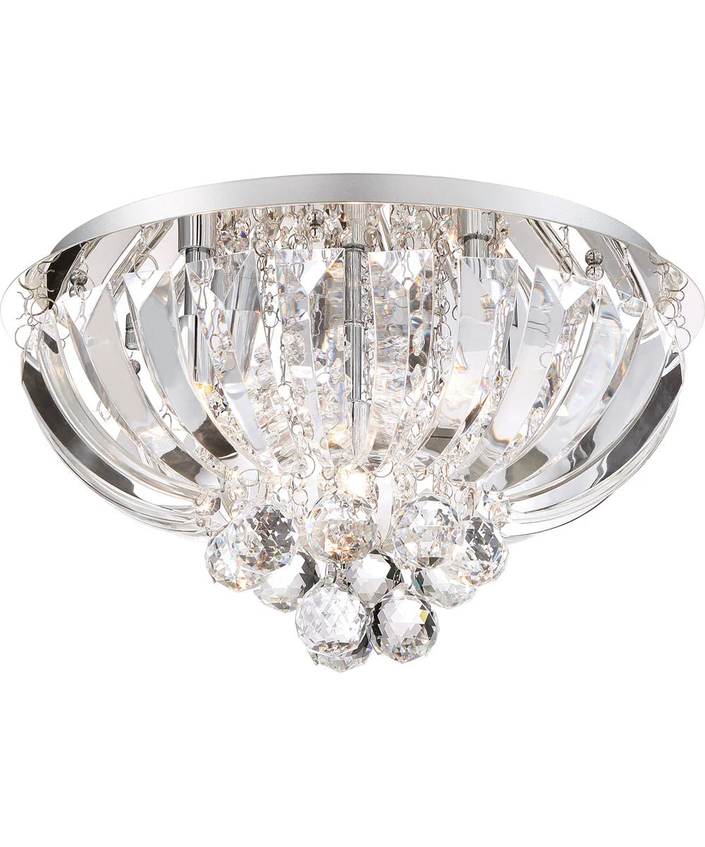Glisten 5-light Flush Mount Polished Chrome