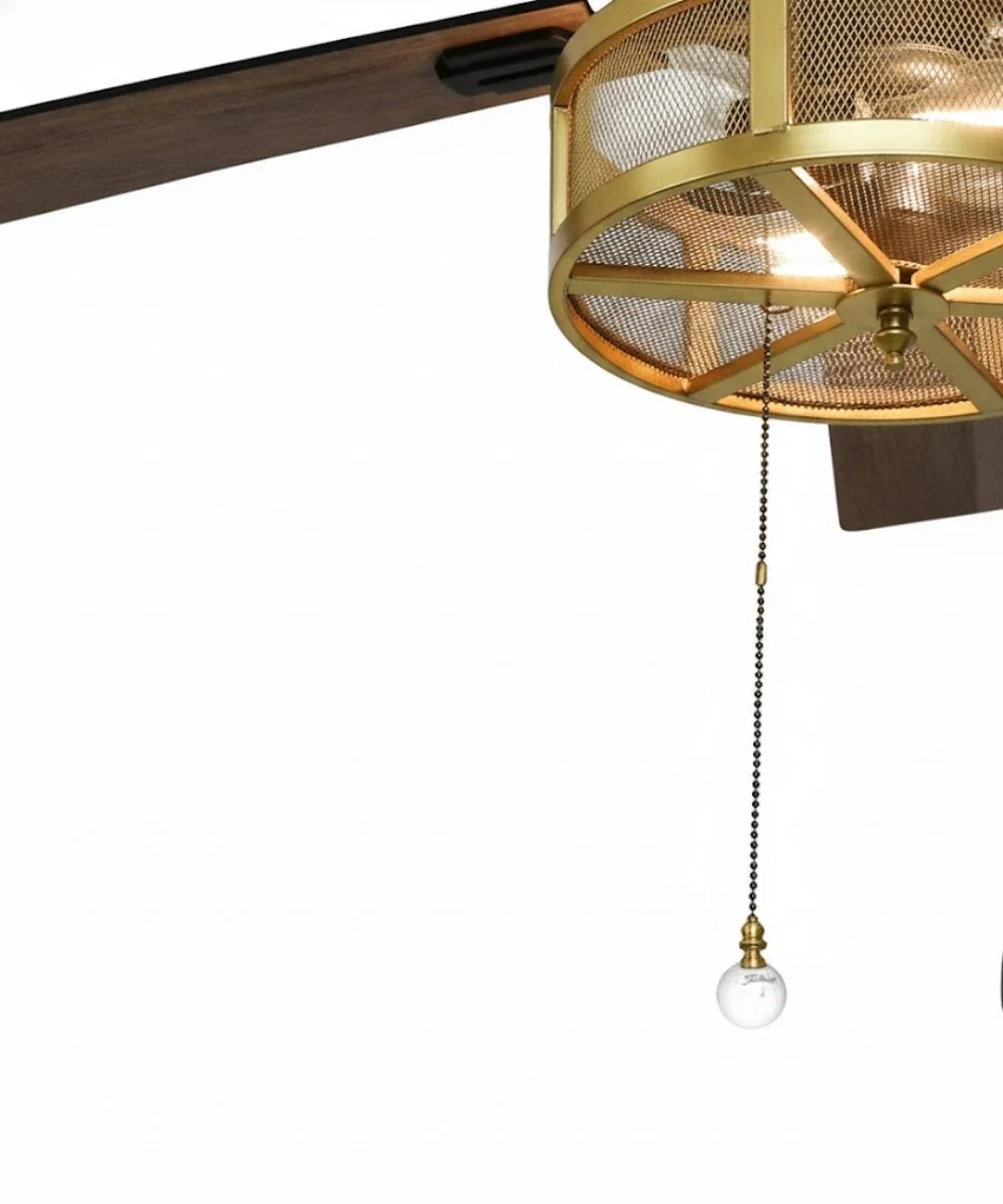 Golf Ball Ceiling Fan Pull, 2.25"h with 12" Polished Brass Chain - Image 2
