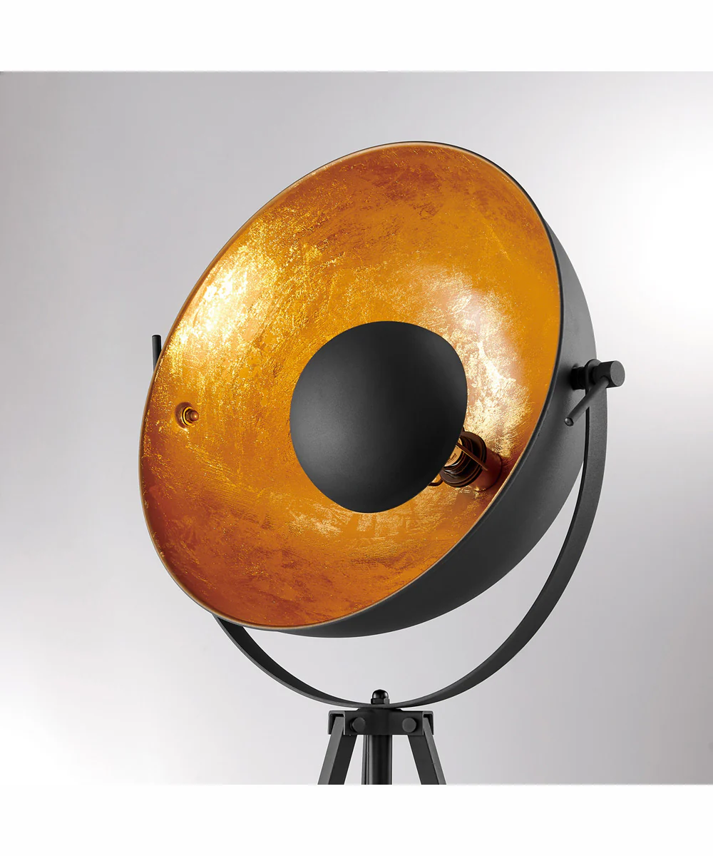 Gothard 1-Light Metal Floor Lamp Black/Aged Gold - Image 2
