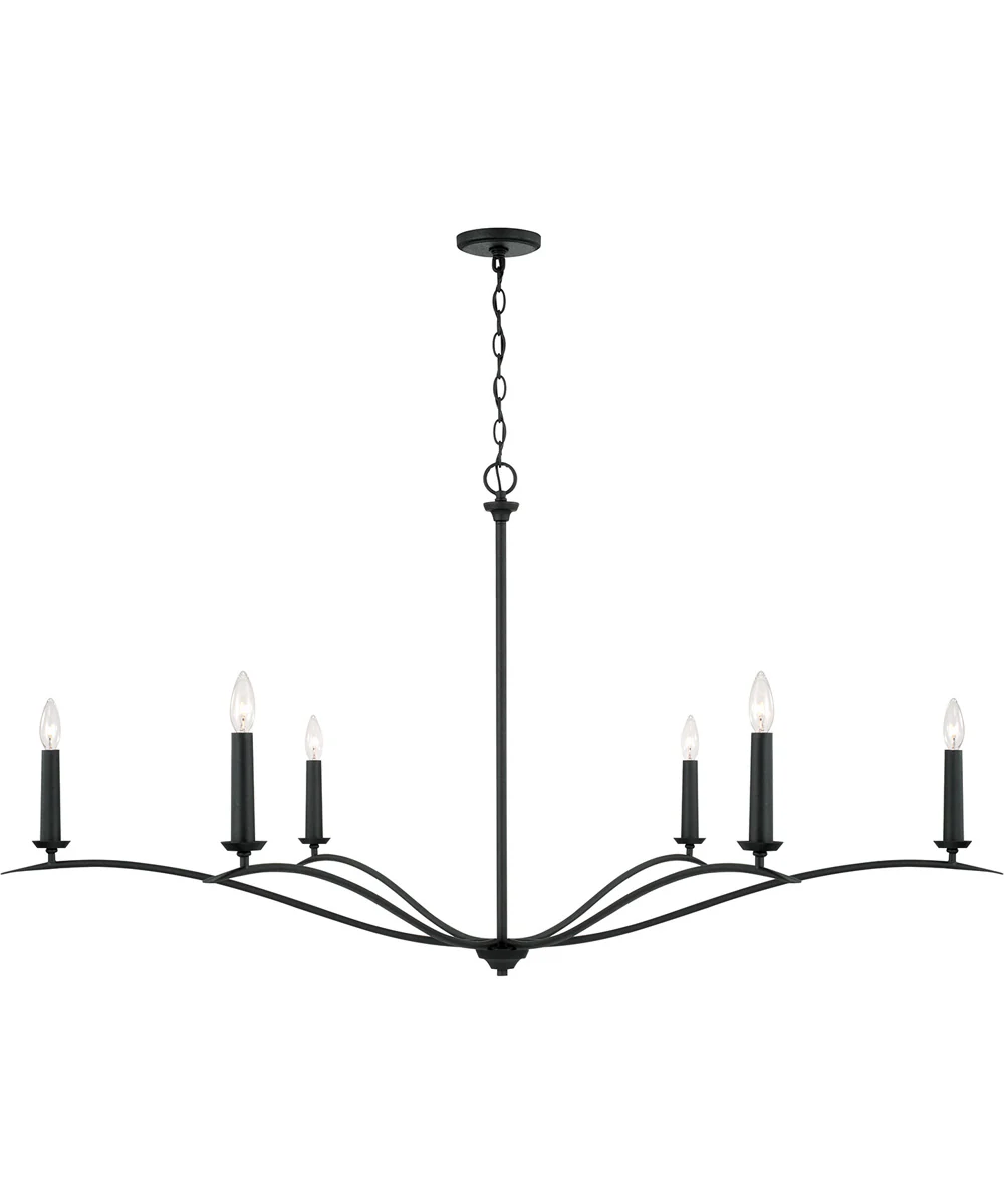 Grady 6-Light Chandelier Black Iron