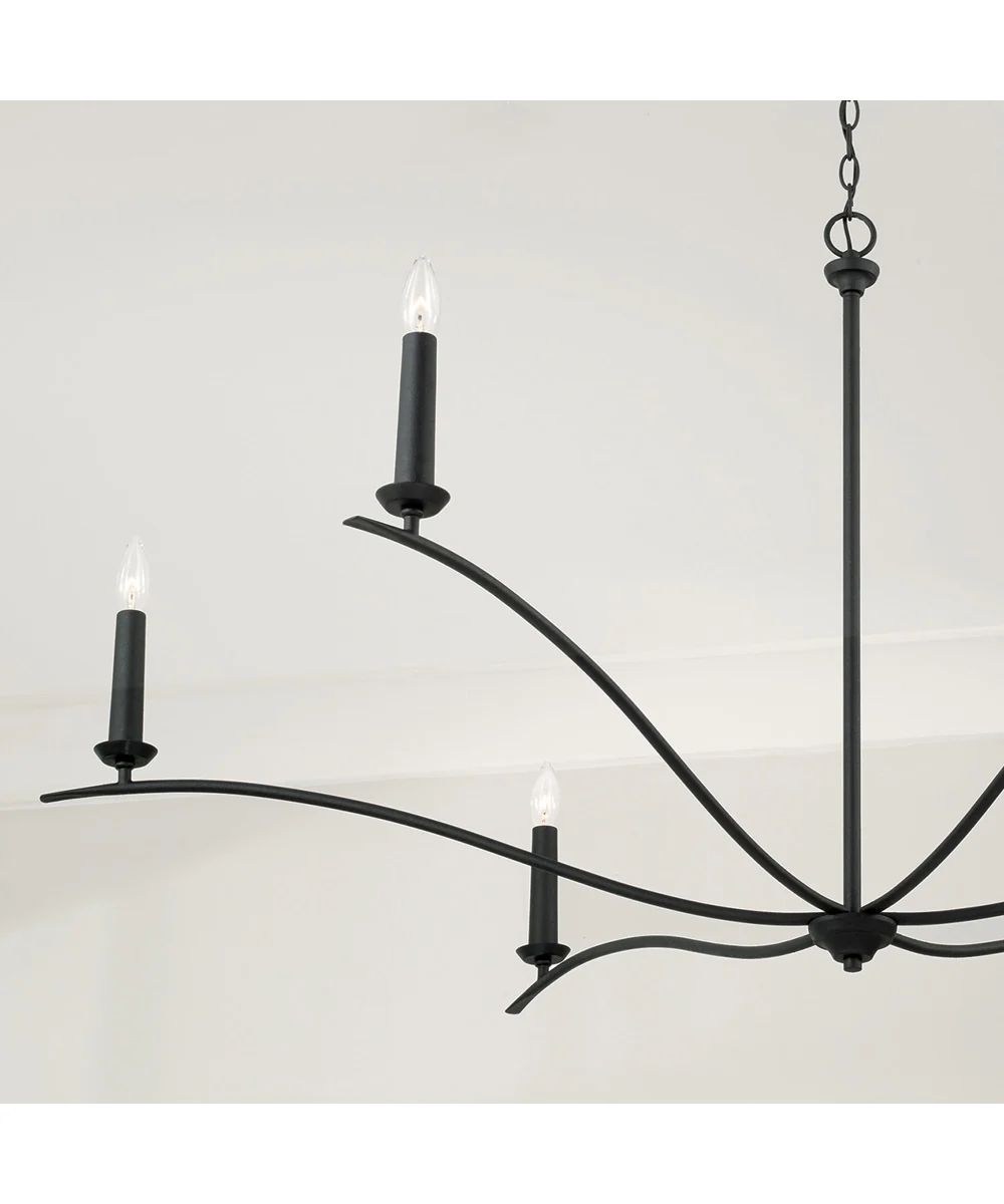 Grady 6-Light Chandelier Black Iron - Image 3