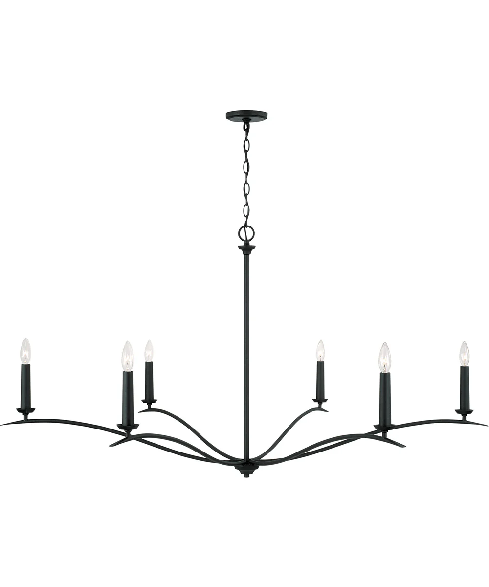Grady 6-Light Chandelier Black Iron - Image 4