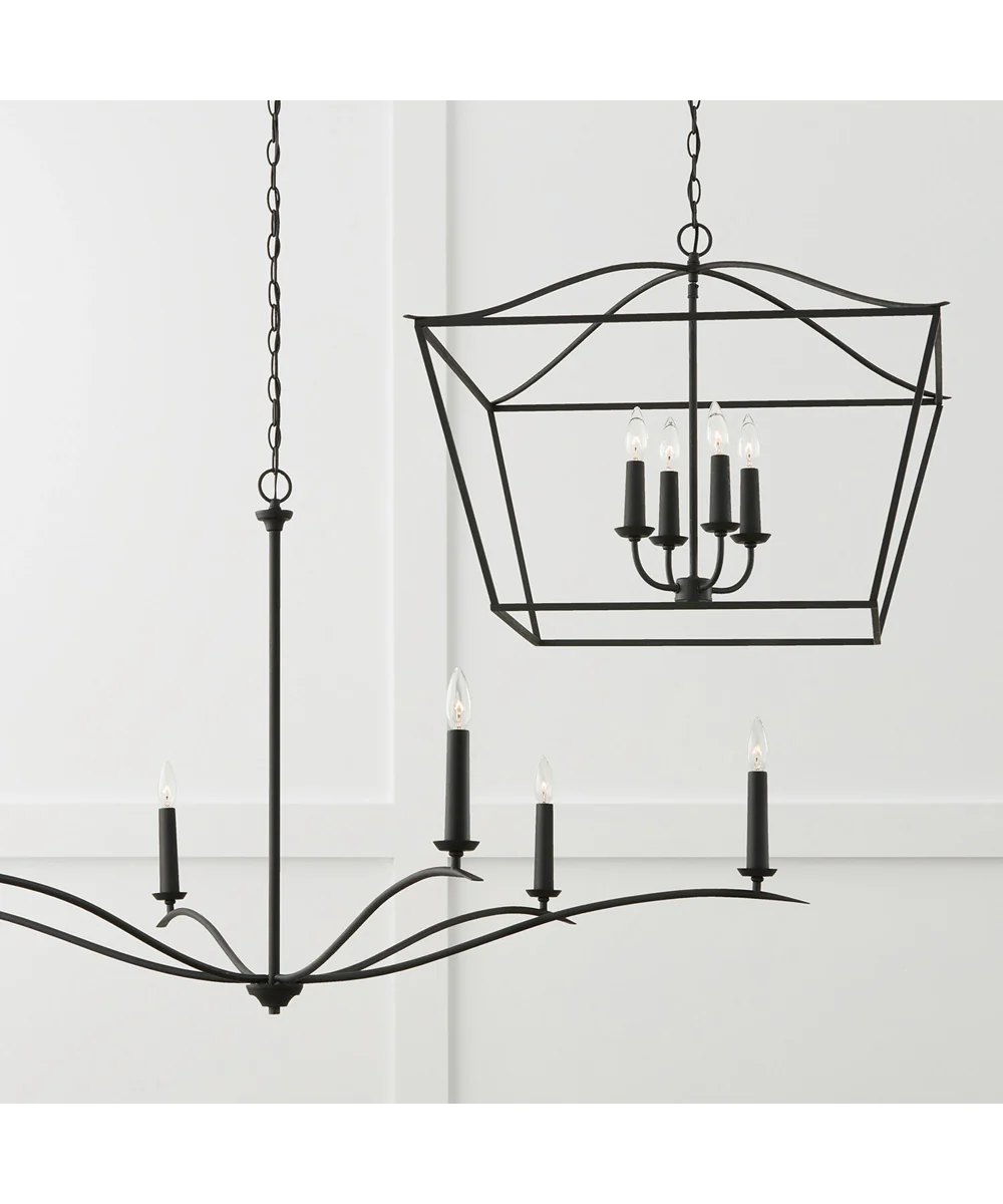 Grady 6-Light Chandelier Black Iron - Image 5