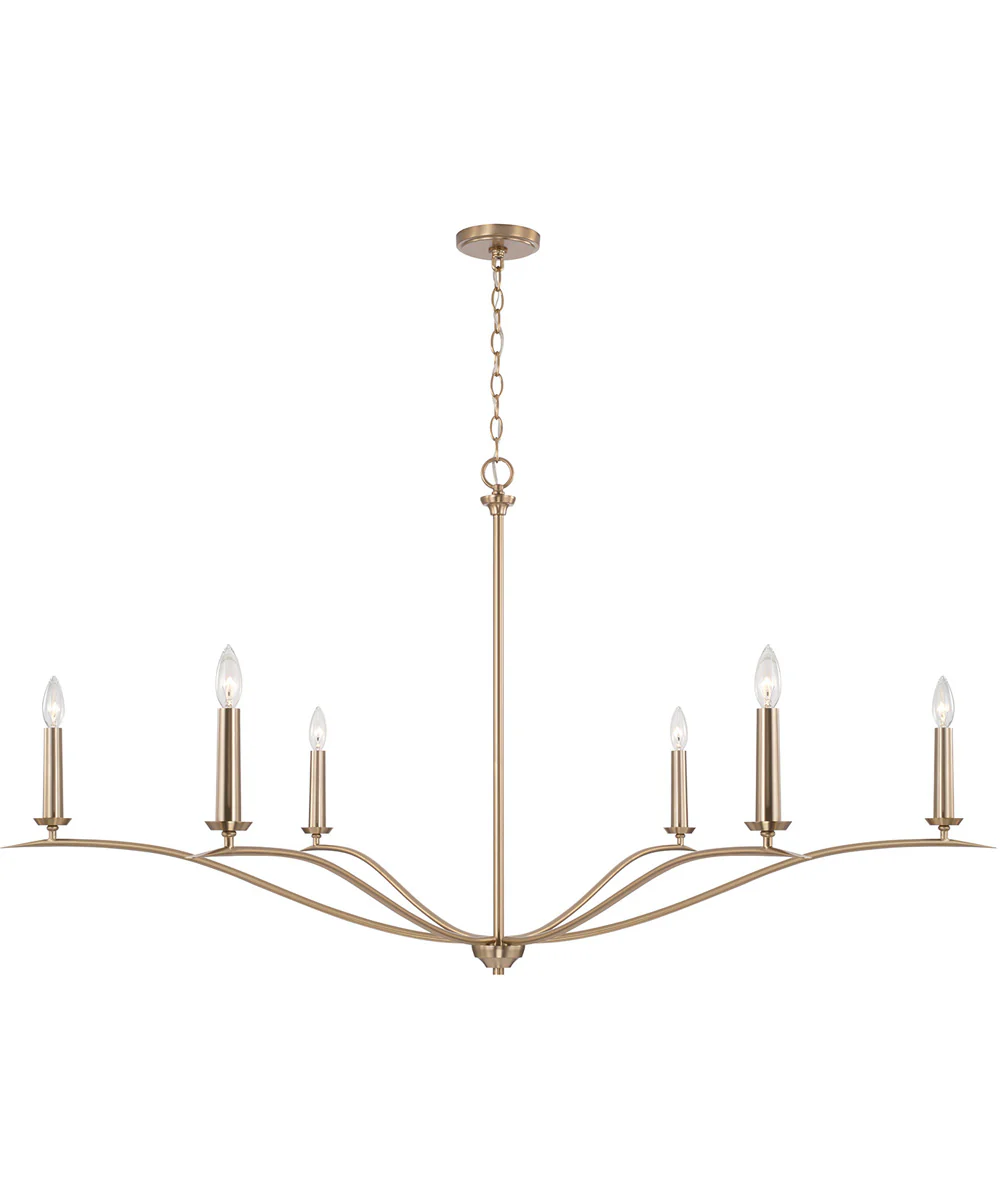 Grady 6-Light Chandelier Matte Brass