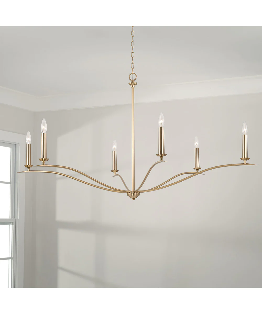 Grady 6-Light Chandelier Matte Brass - Image 2