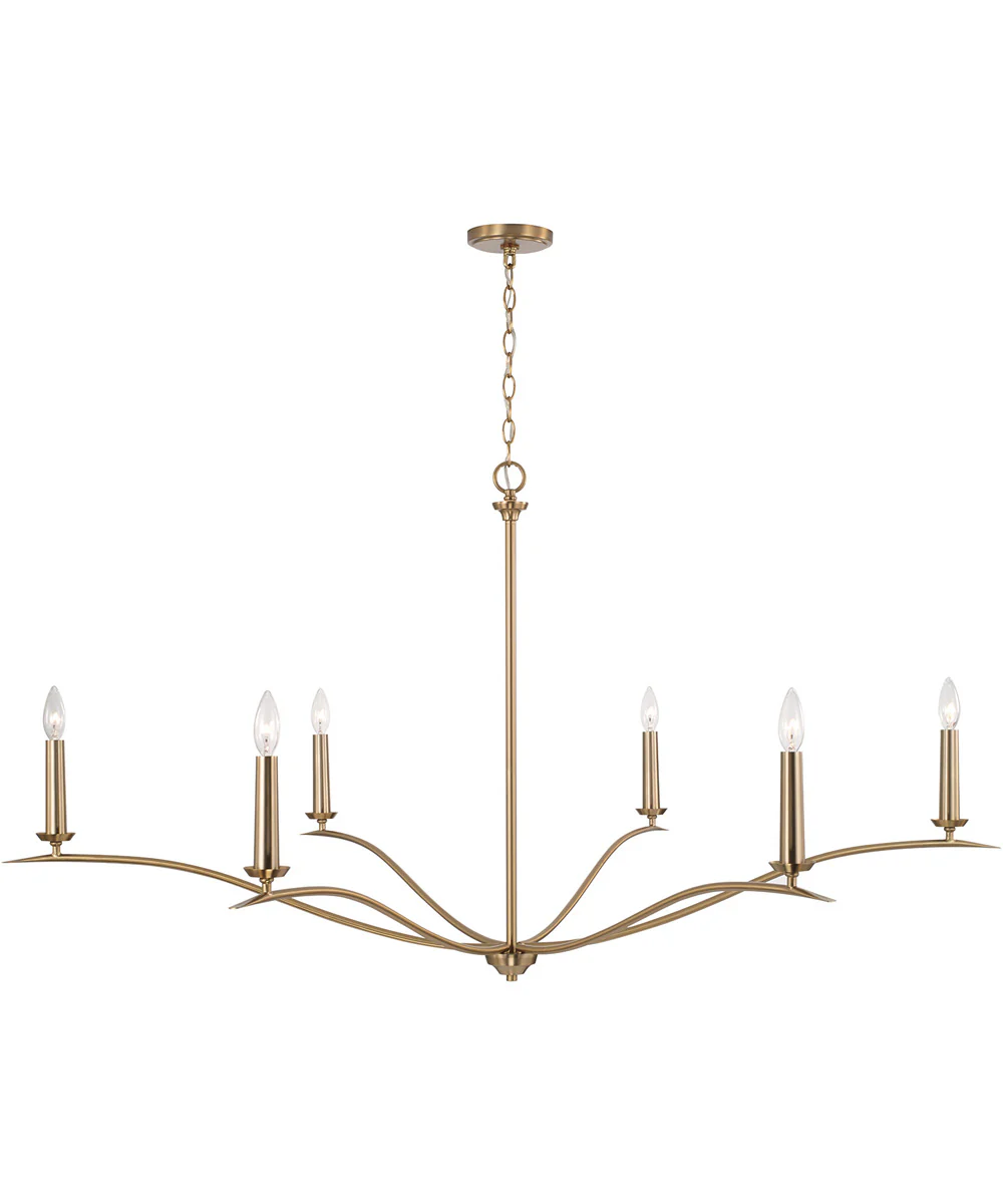 Grady 6-Light Chandelier Matte Brass - Image 4