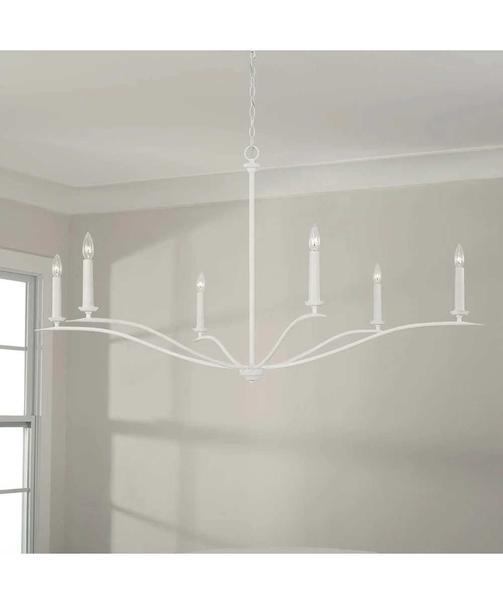 Grady 6-Light Chandelier Textured White - Image 2
