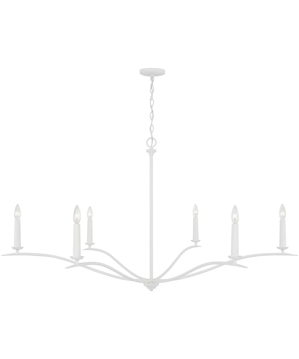 Grady 6-Light Chandelier Textured White - Image 4