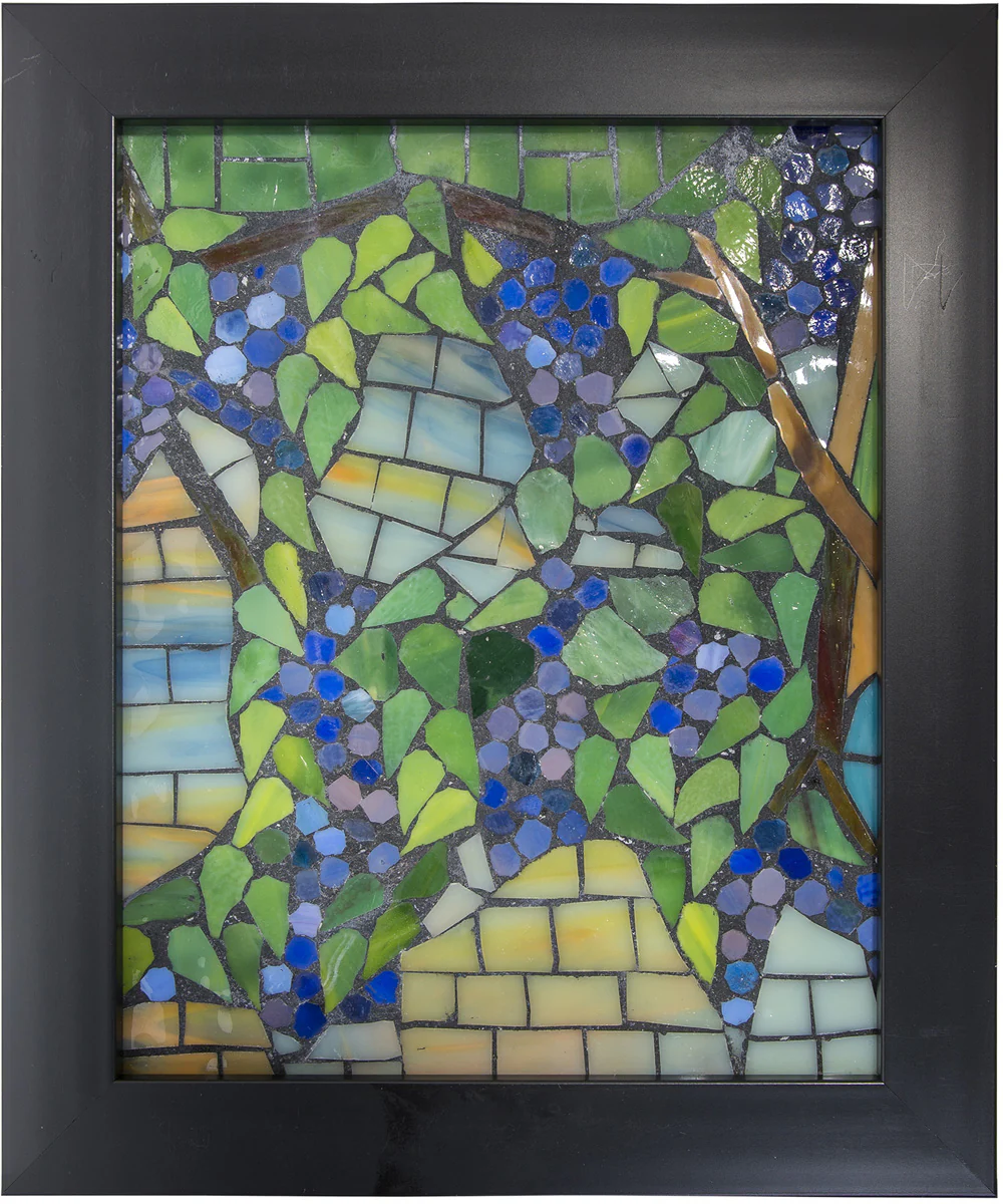 Grapevine Mosaic Art Glass Wall Panel