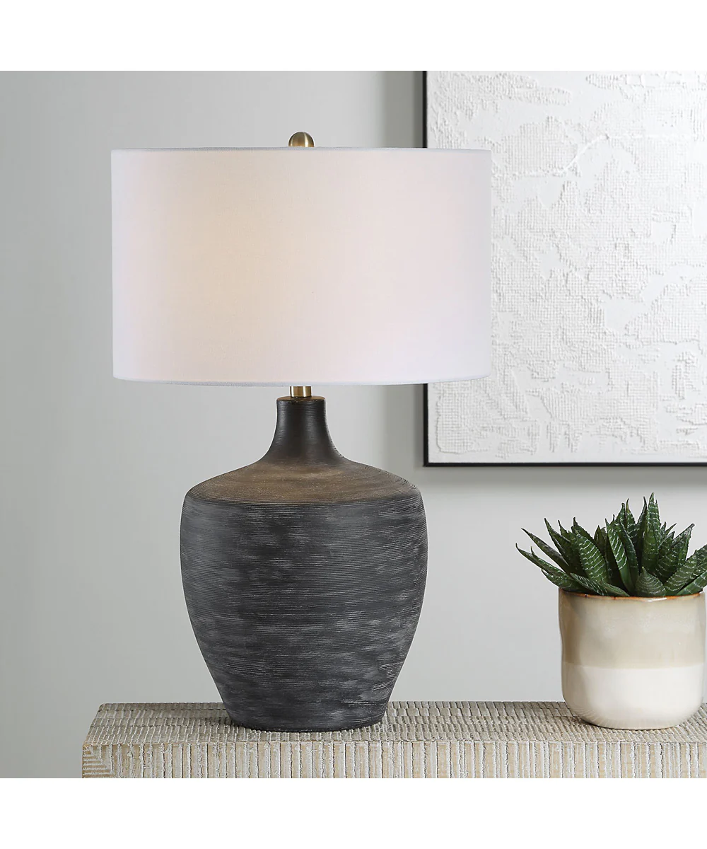 Graphite Ribbed Table Lamp - Image 2