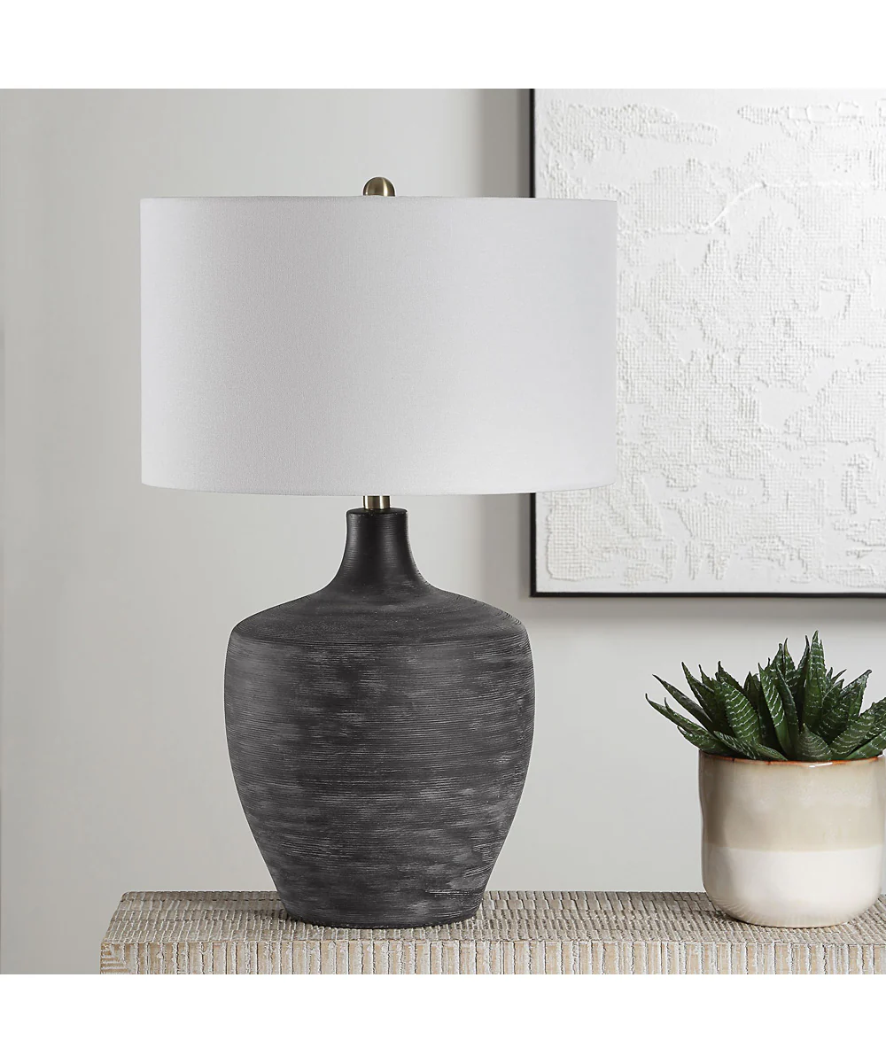 Graphite Ribbed Table Lamp - Image 3