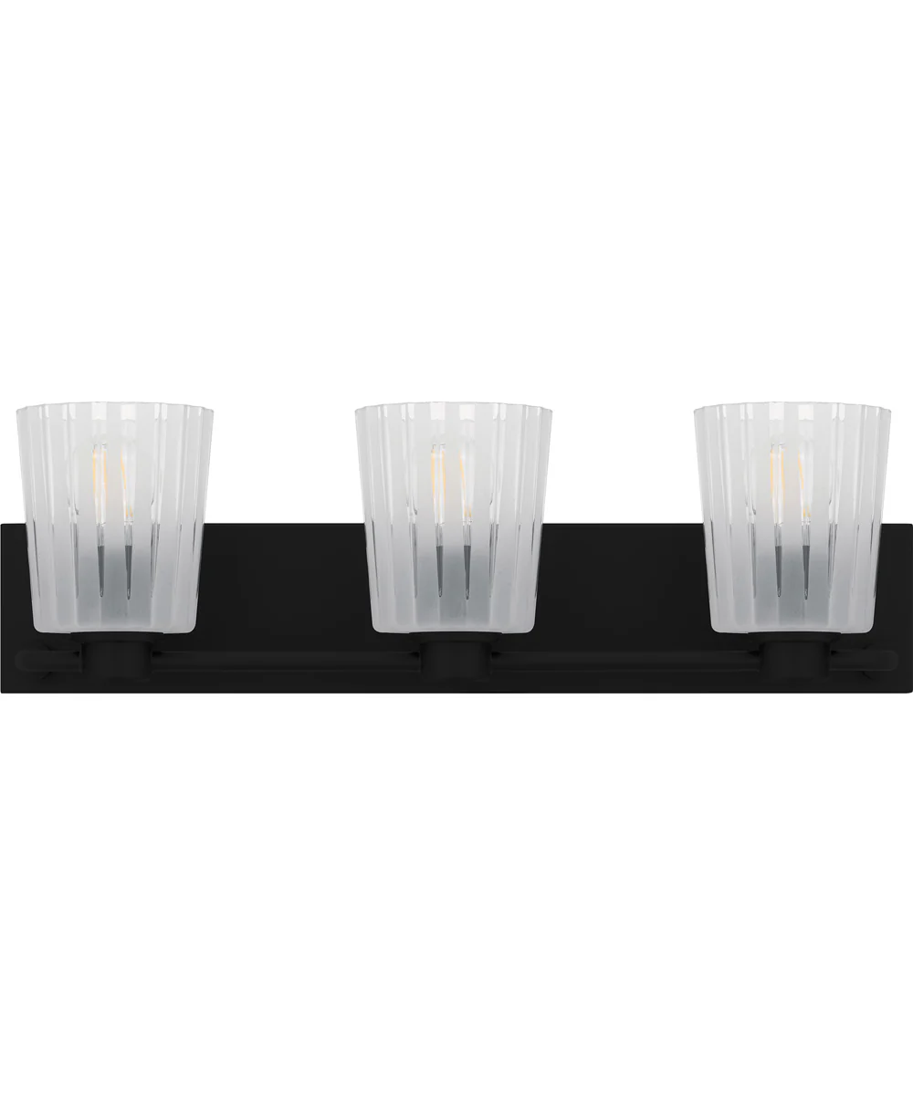 Gray Large 3-light Bath Light Matte Black - Image 2