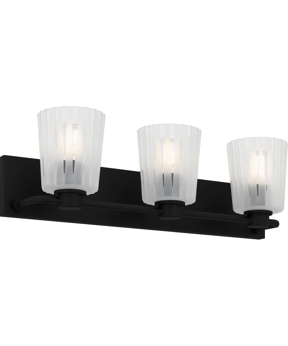 Gray Large 3-light Bath Light Matte Black - Image 3
