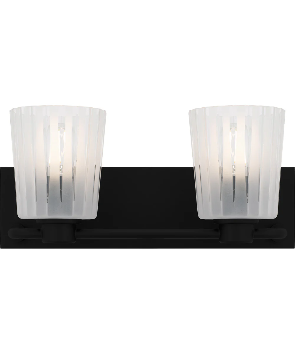 Gray Medium 2-light Bath Light Matte Black