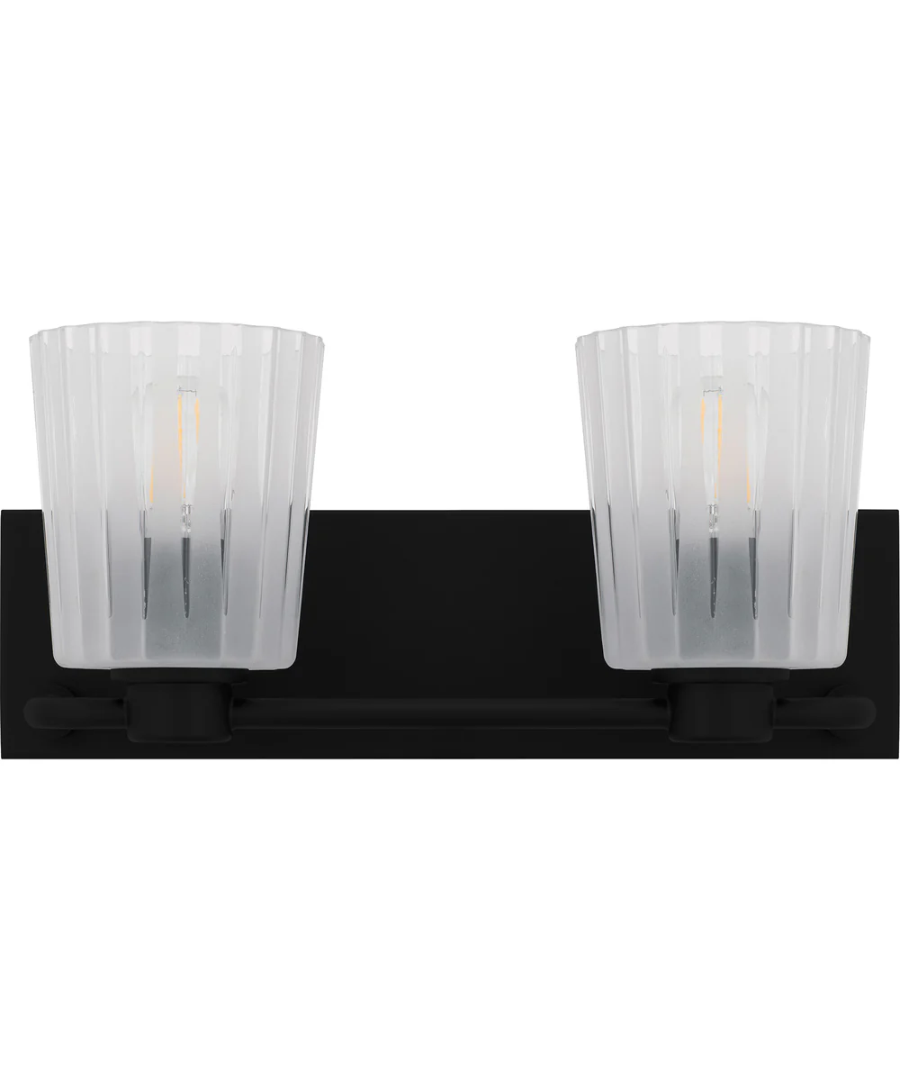 Gray Medium 2-light Bath Light Matte Black - Image 2