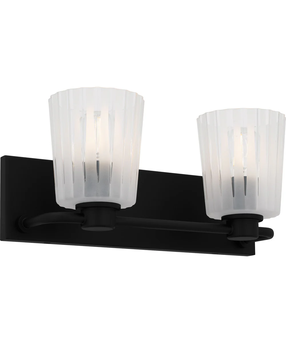 Gray Medium 2-light Bath Light Matte Black - Image 3