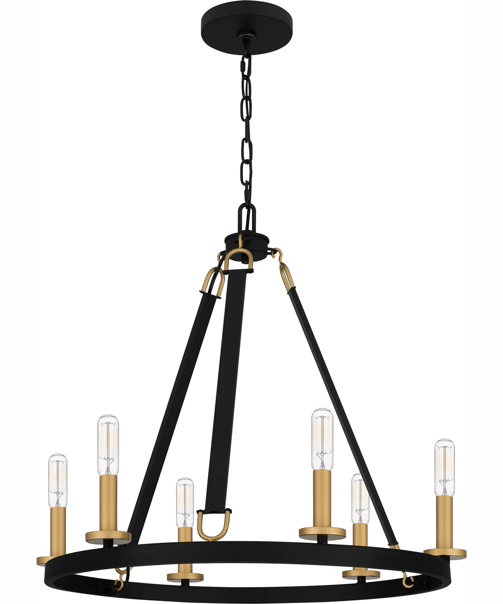 Graylyn 6-light Chandelier Matte Black - Image 2