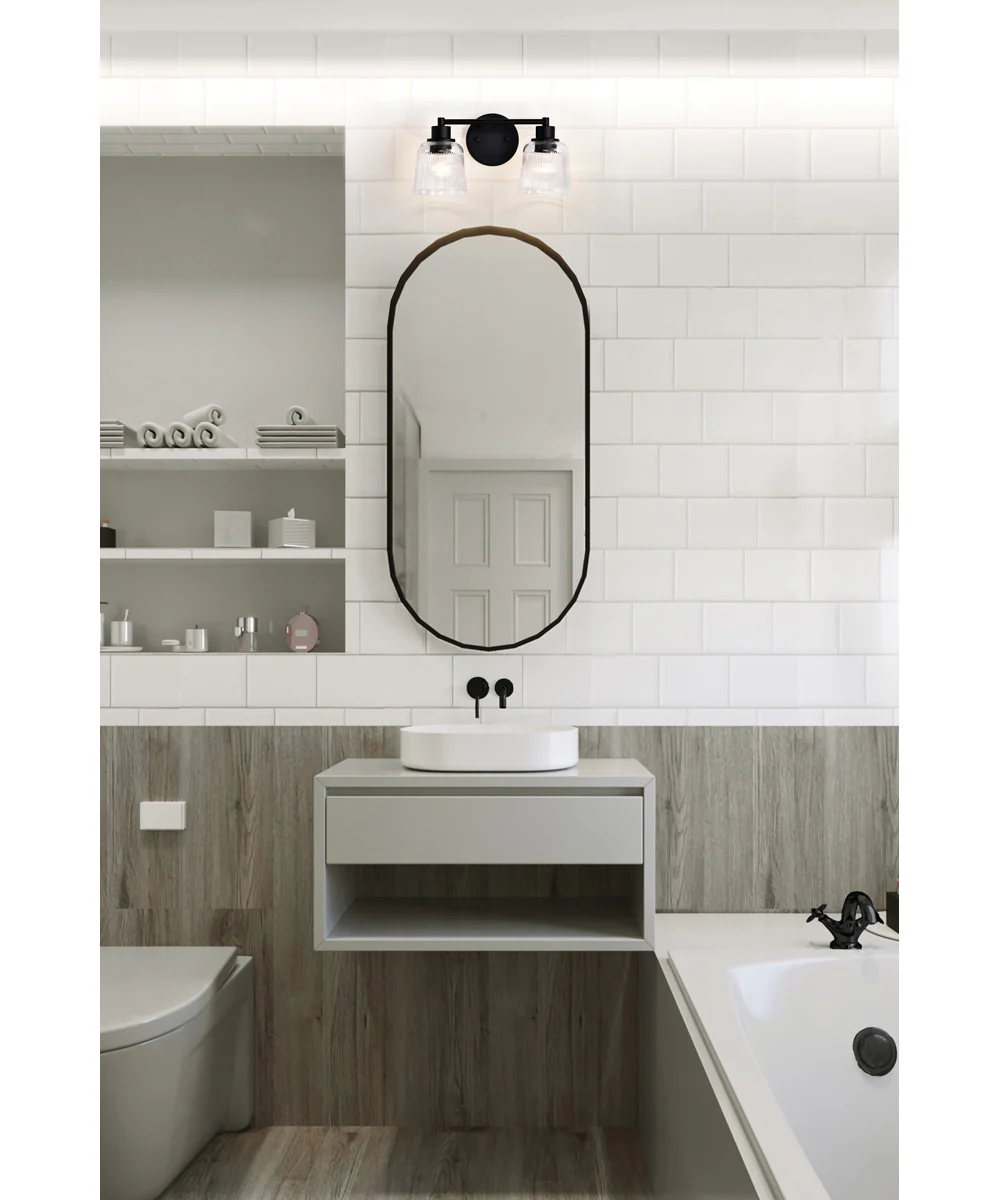 Grayson 2-Light Vanity & Wall Matte Black - Image 2