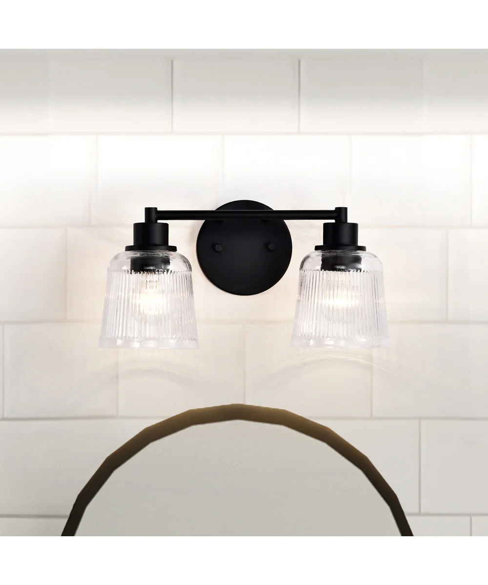 Grayson 2-Light Vanity & Wall Matte Black - Image 3