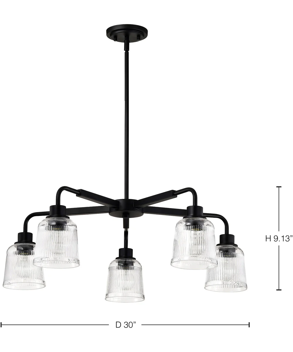 Grayson 5-Light Chandelier Matte Black - Image 12