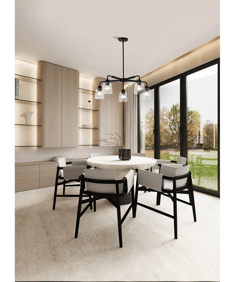 Grayson 5-Light Chandelier Matte Black - Image 2