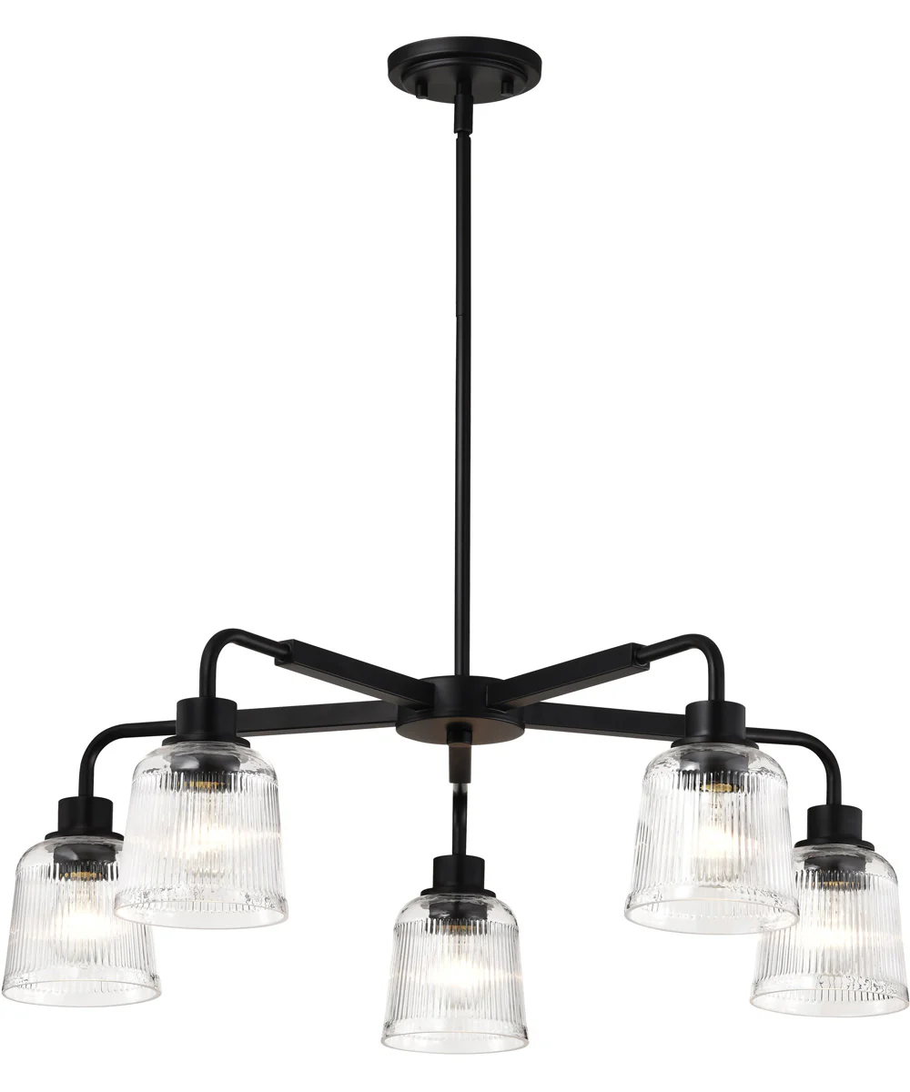 Grayson 5-Light Chandelier Matte Black - Image 4