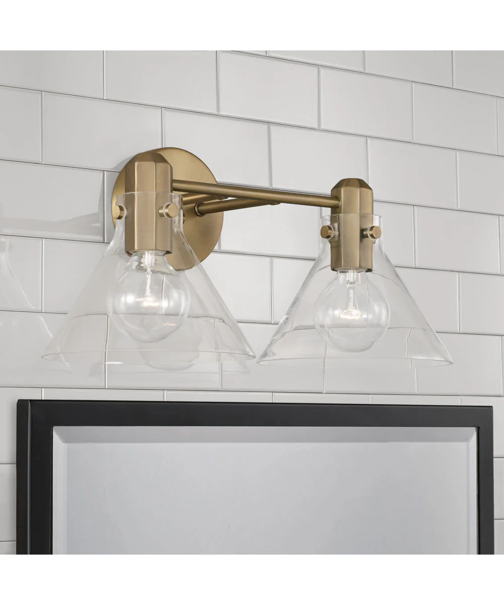 Greer 2-Light Vanity Aged Brass - Image 2