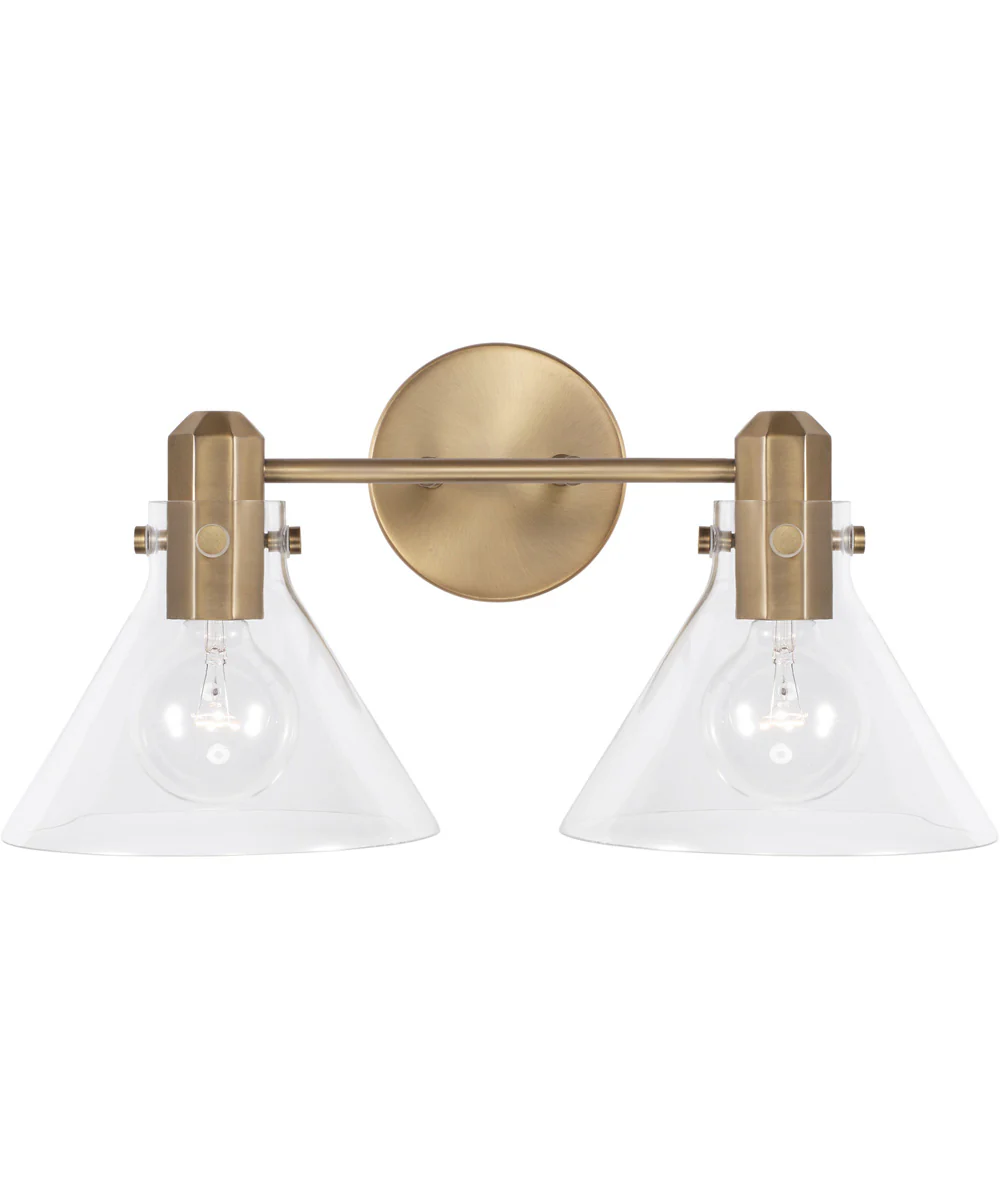 Greer 2-Light Vanity Aged Brass - Image 4