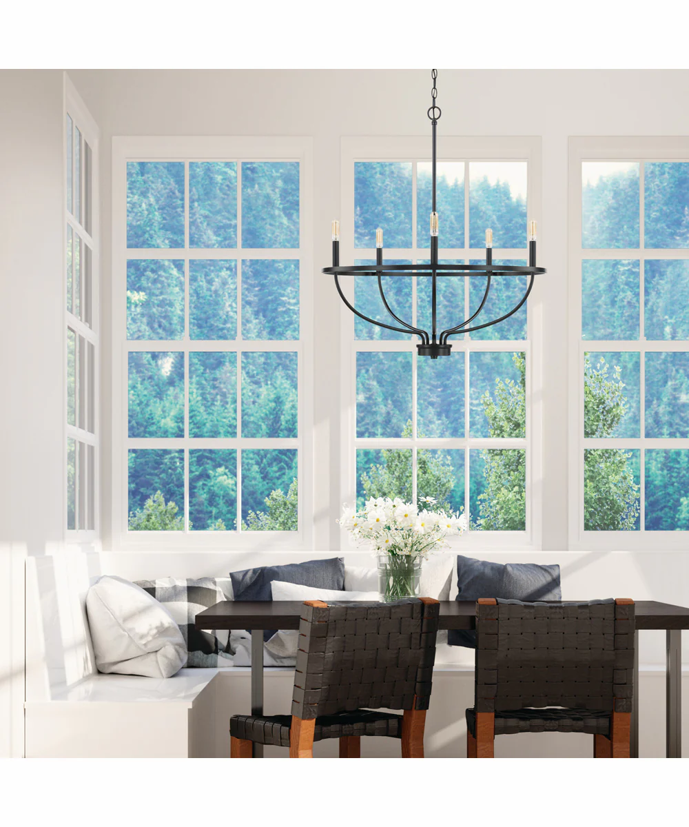 Greyson 5-Light Chandelier Matte Black - Image 2