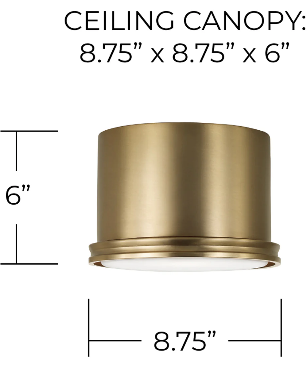 Griffin 1-Light Flush Aged Brass - Image 6