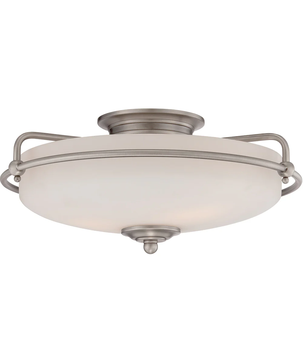 Griffin Large 3-light Flush Mount Antique Nickel - Image 2