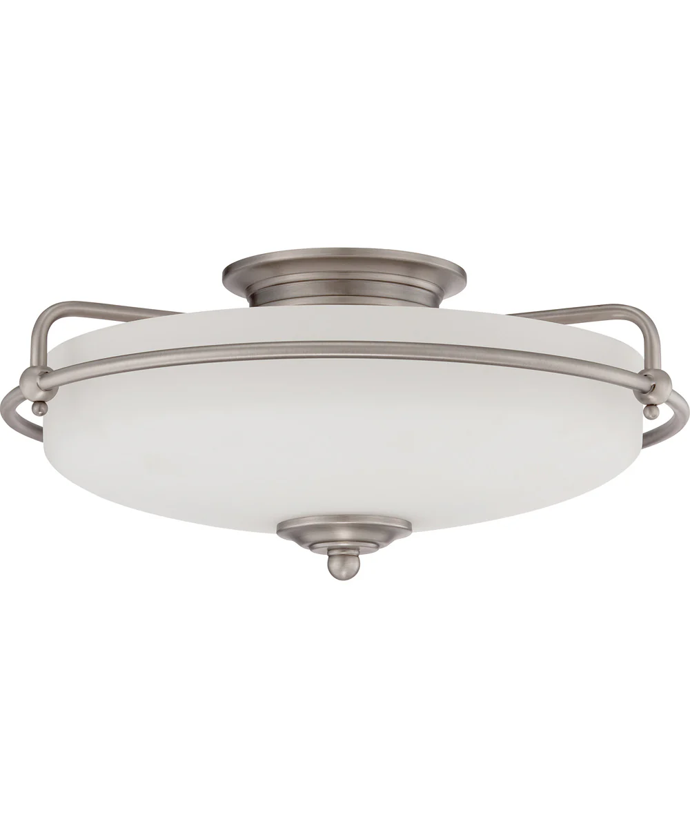 Griffin Large 3-light Flush Mount Antique Nickel - Image 3
