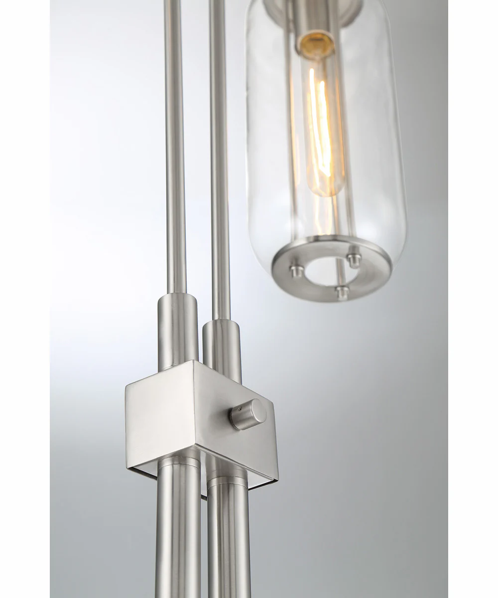 Hagen 2-Light 2-Light Floor Lamp Brushed Nickel/Clear Glass Shade - Image 2