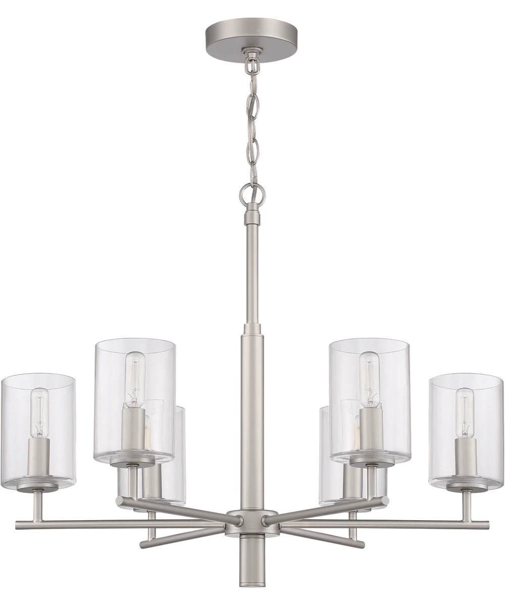 Hailie 6-Light Chandelier Satin Nickel - Image 3