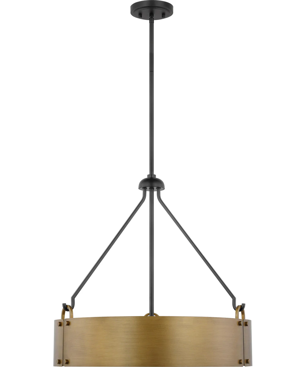 Halter 4-Light Pendant Matte Black / Natural Brass - Image 2
