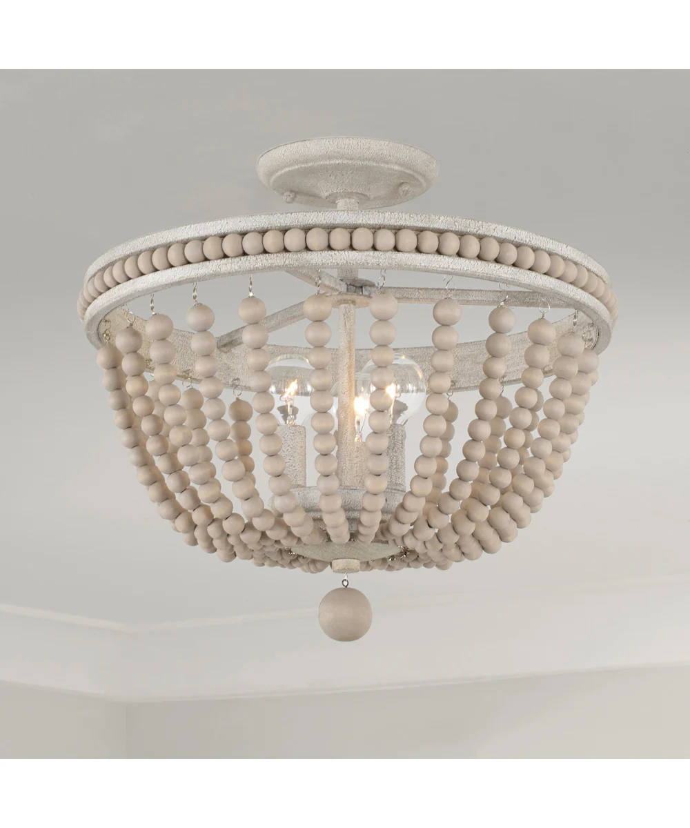 Handley 3-Light Semi-Flush Sand Dollar - Image 3