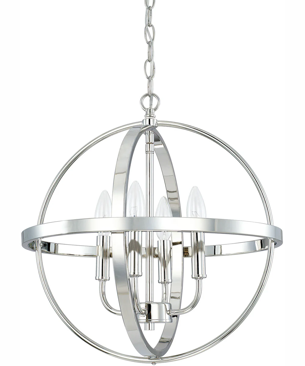 Hartwell 4-Light Pendant Polished Nickel