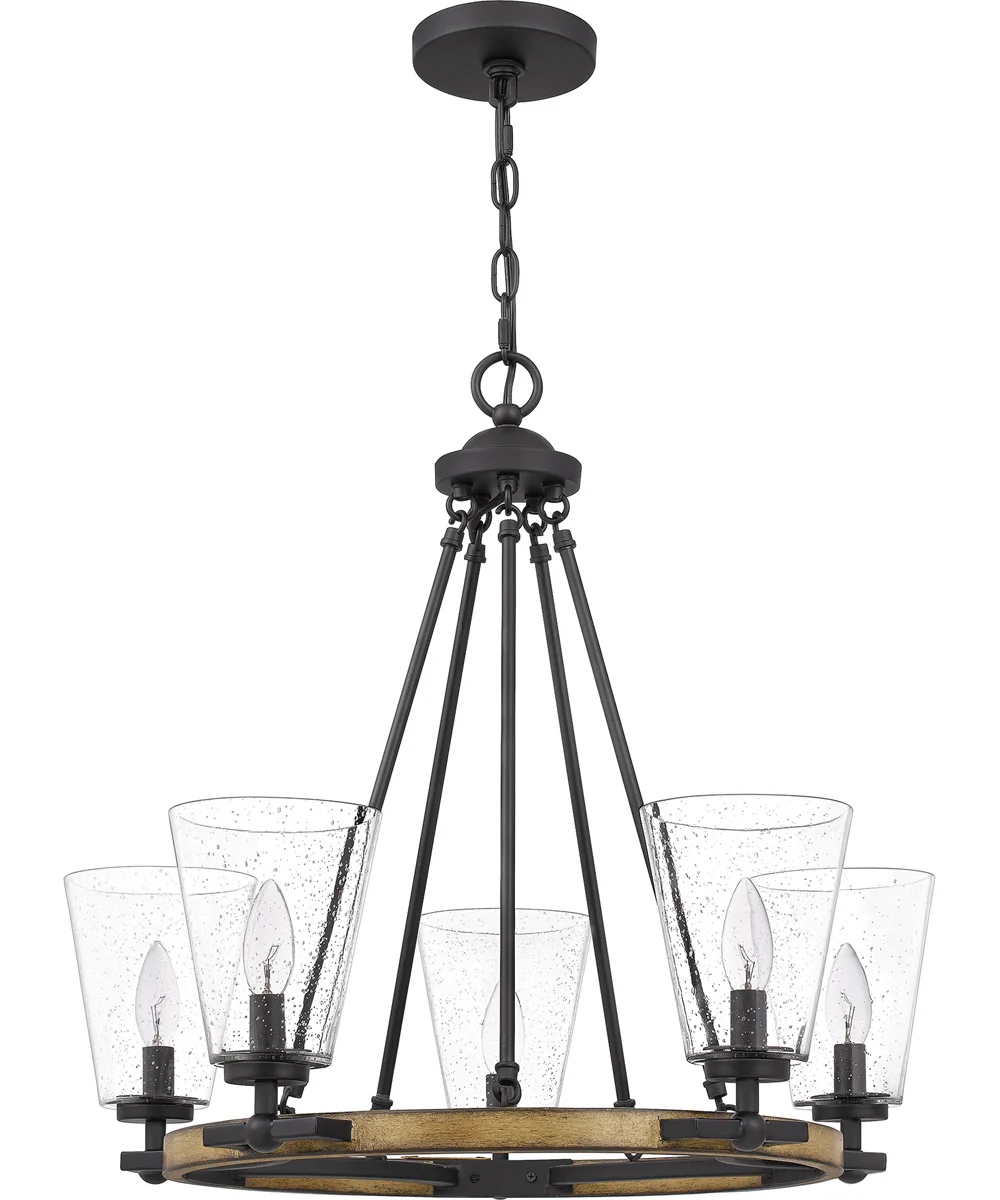 Hearst 5-light Chandelier Matte Black - Image 3