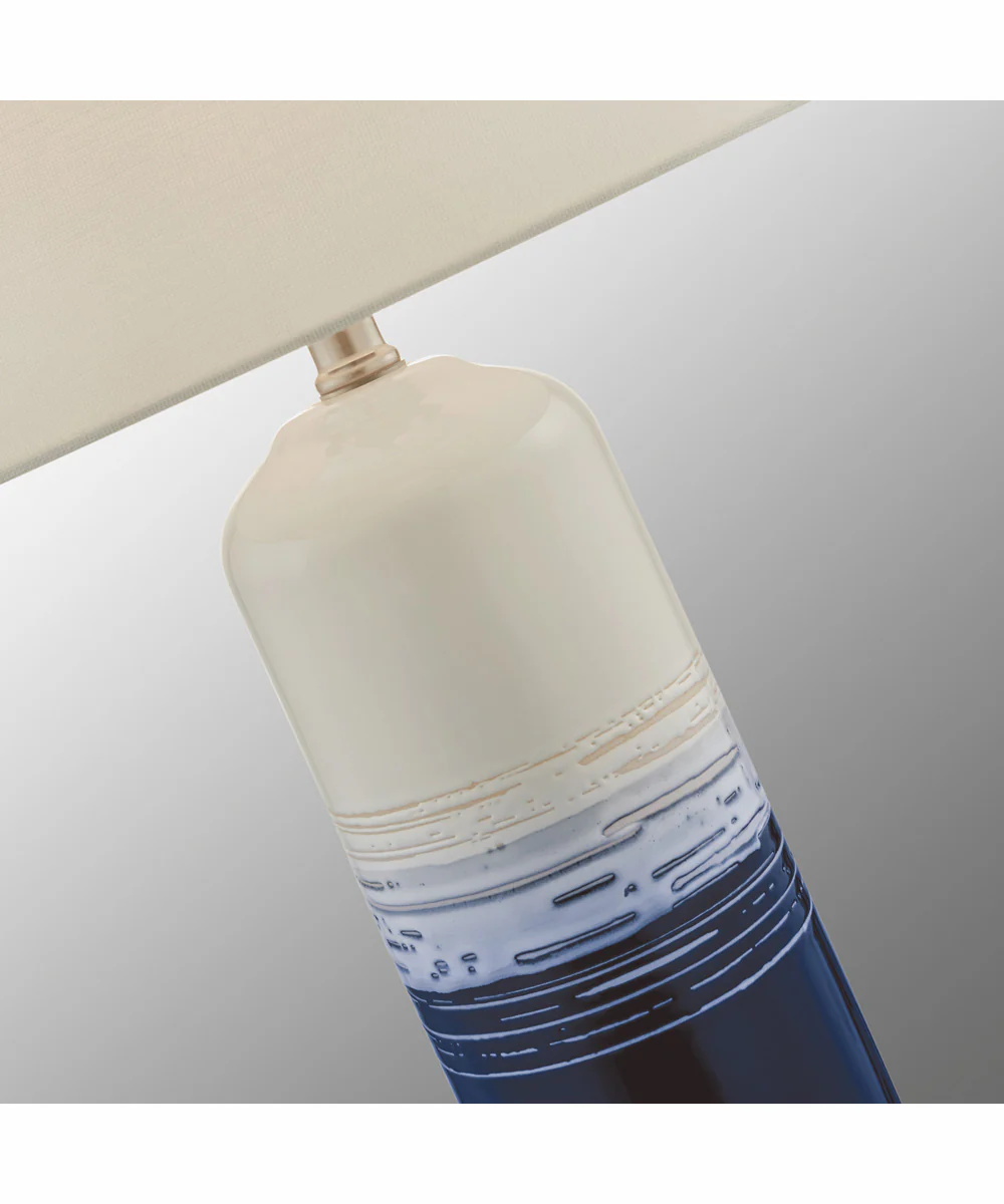 Heaton 1-Light 2 Pack-Table Lamp Ceramichrome/ White Linen Shade - Image 2