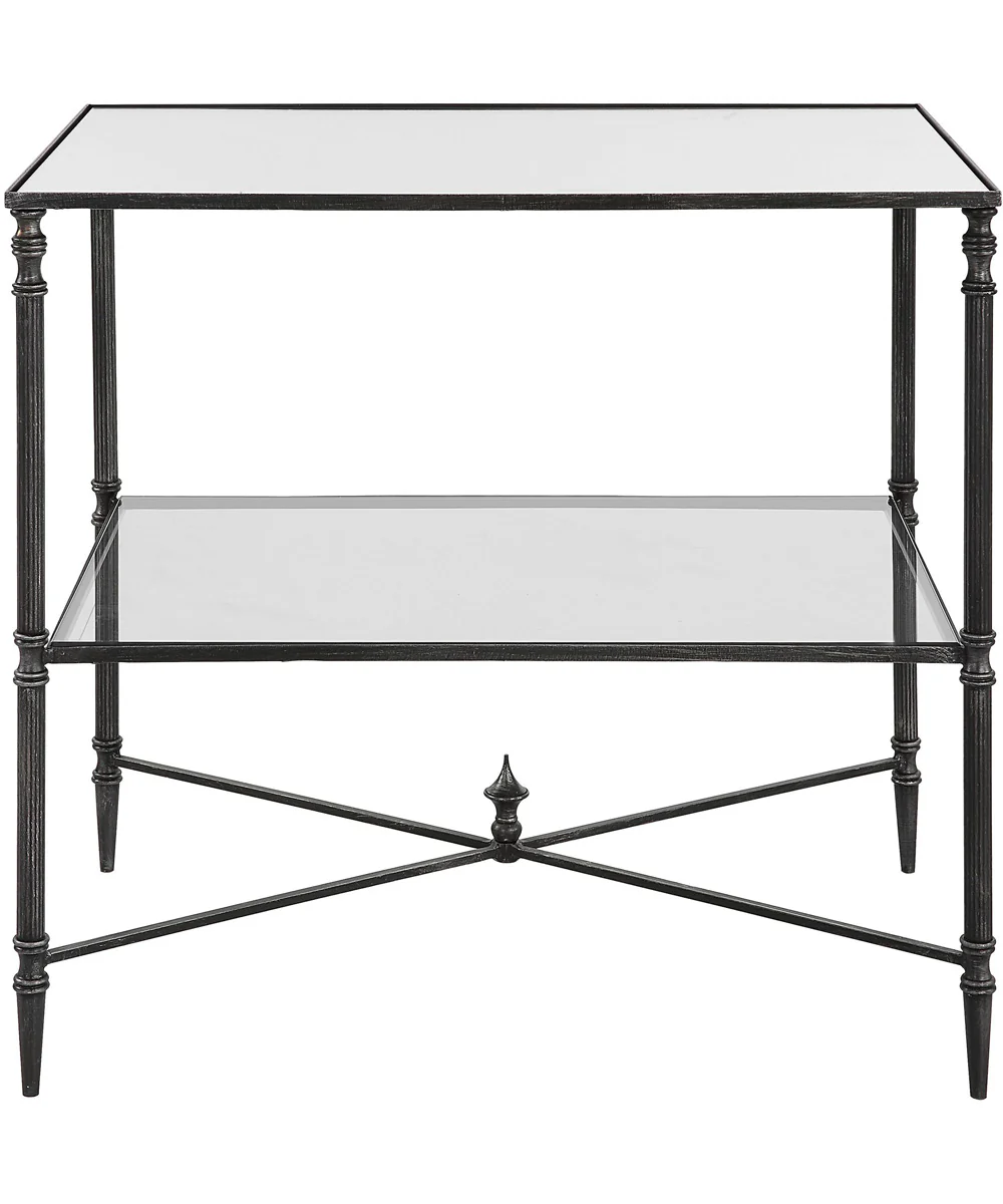 Henzler Mirrored Steel Lamp Table