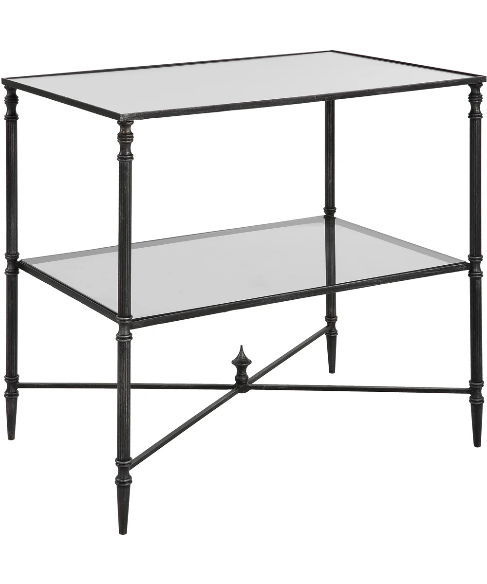 Henzler Mirrored Steel Lamp Table - Image 4
