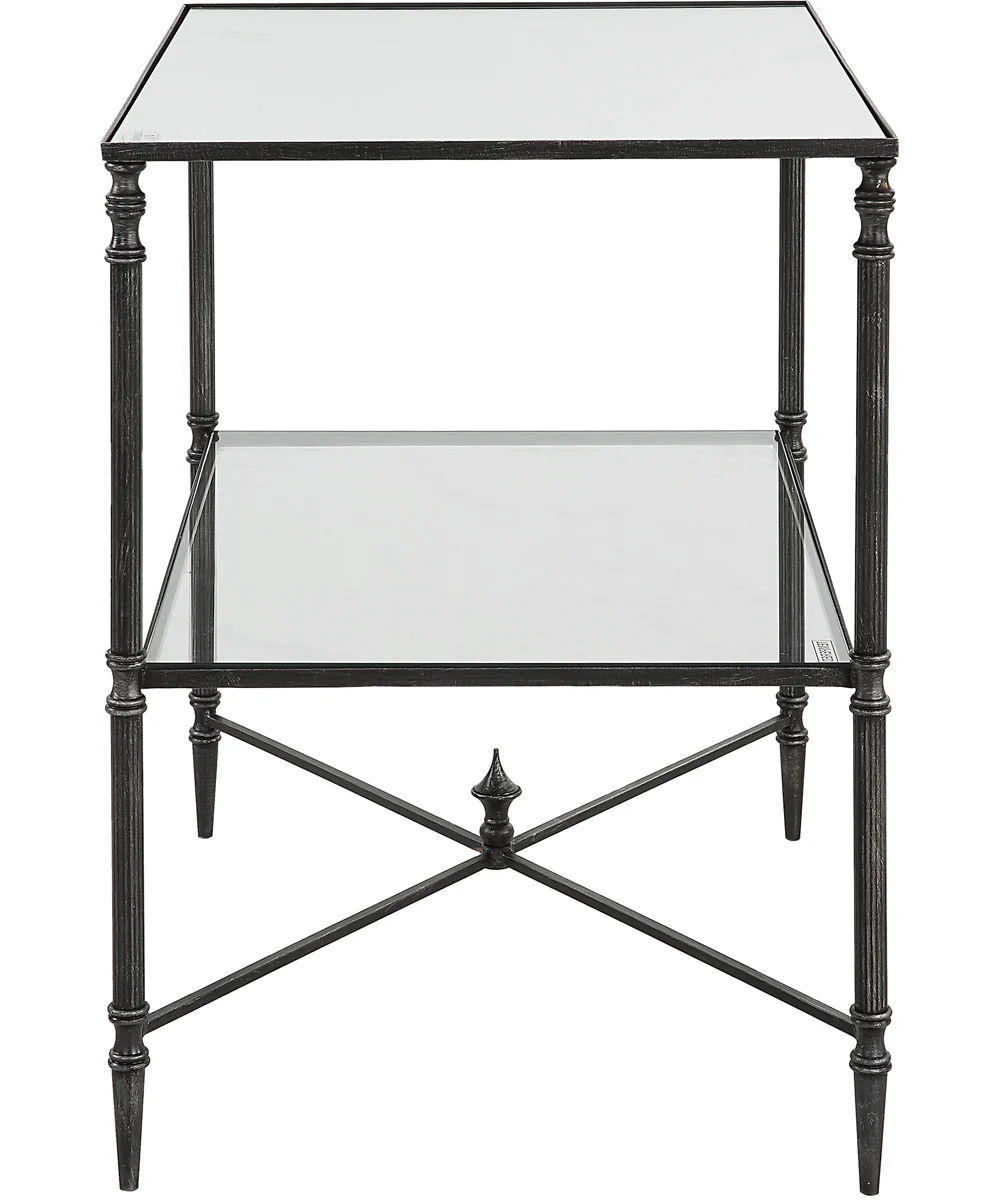 Henzler Mirrored Steel Lamp Table - Image 5