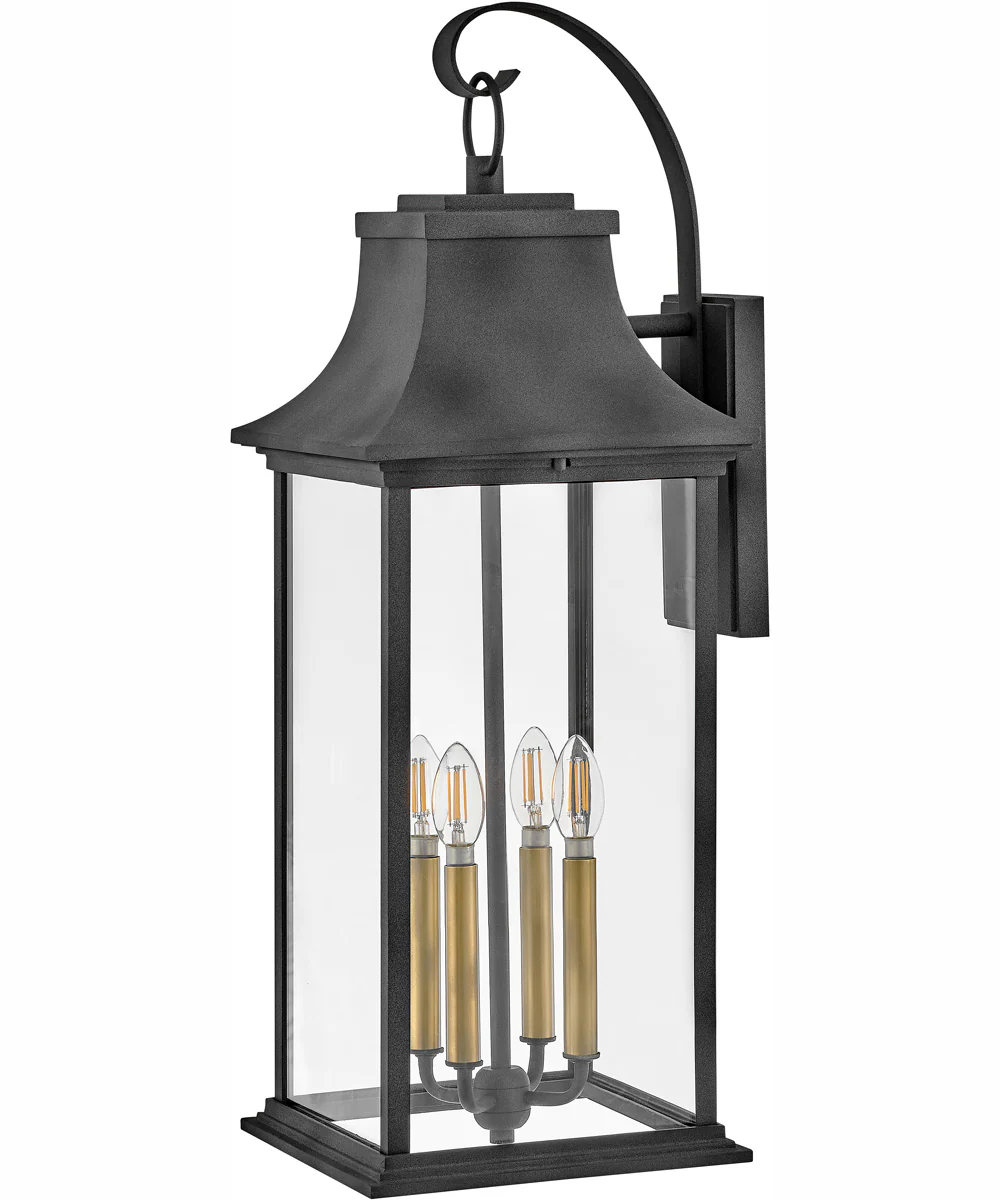 Adair 4-Light Extra Large Wall Mount Lantern in Aged Zinc - Image 2