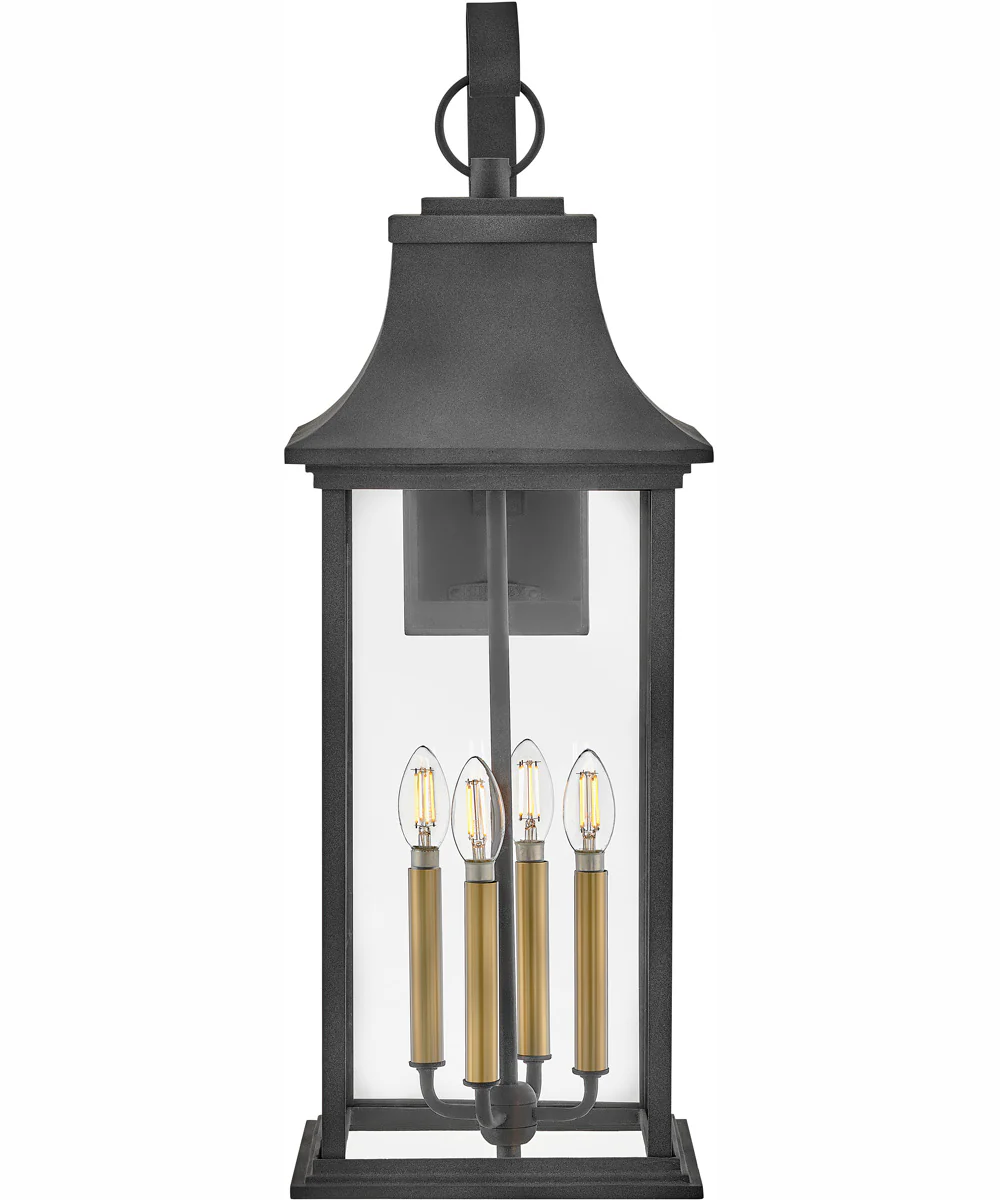 Adair 4-Light Extra Large Wall Mount Lantern in Aged Zinc - Image 3