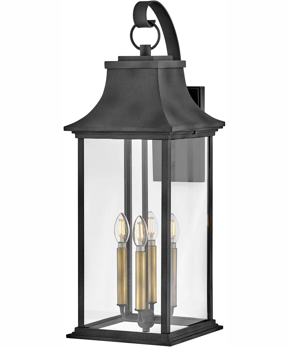 Adair 4-Light Extra Large Wall Mount Lantern in Aged Zinc - Image 4